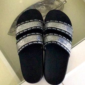 Victoria Secret by Pink Two Strap Glitter Slides